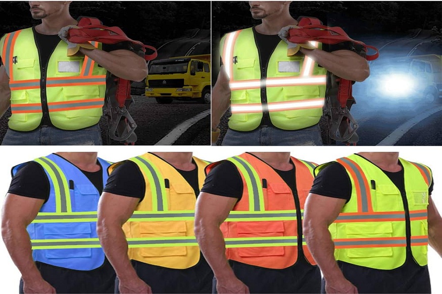 custom black safety vest,
